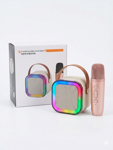 Wireless Light-Up Karaoke Speaker with Microphone – Bluetooth Kids Singing Toy(small)