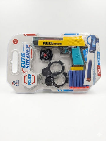 2-in-1 Police Blaster Toy Set – Foam Dart & Water Gun with Handcuffs & Badge