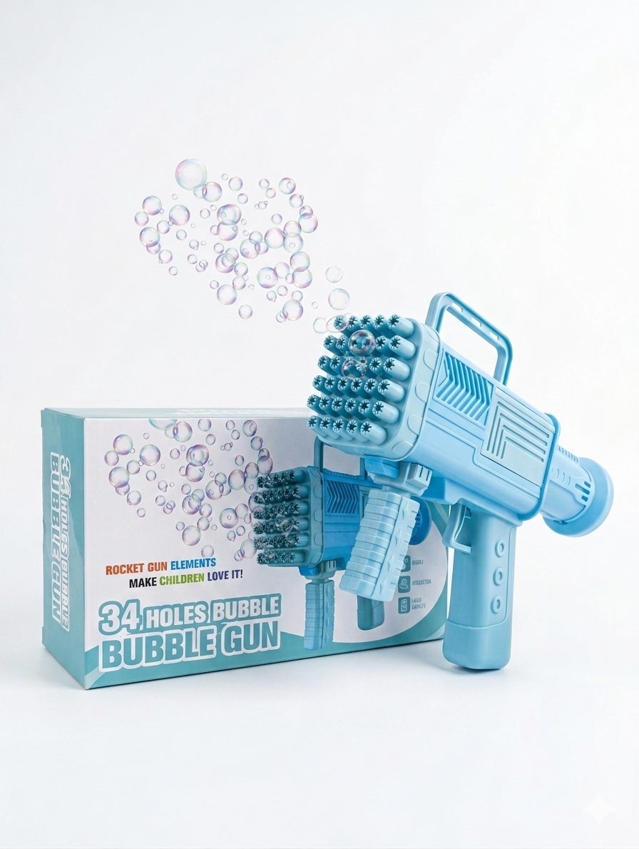 34 Holes Bubble Gun β Automatic Bubble Blaster for Kids