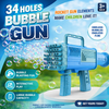 34 Holes Bubble Gun – Automatic Bubble Blaster for Kids