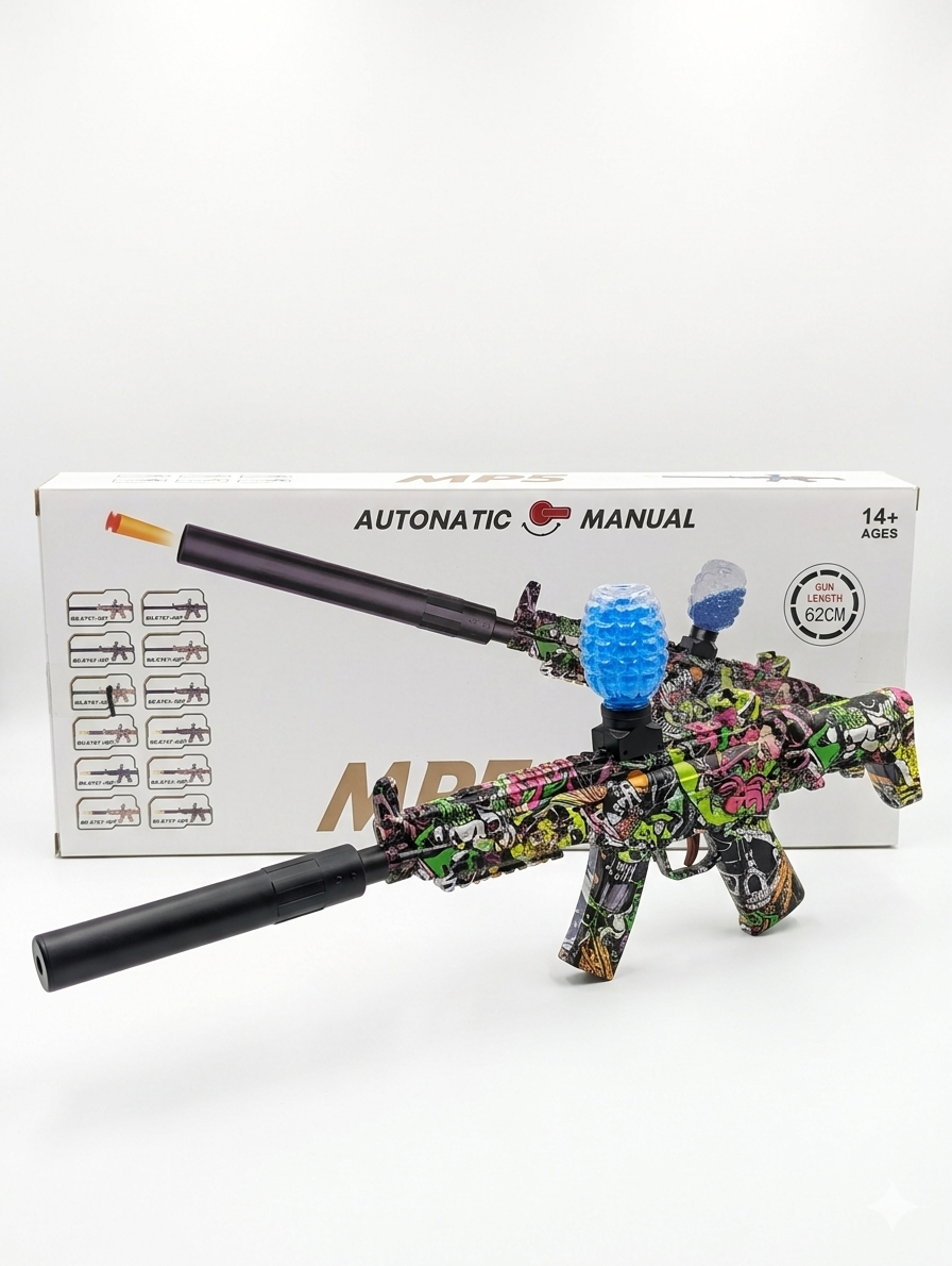 Sticker Camo Gel Blaster Gun – Electric Automatic Water Bead Gun (Rechargeable, 51CM)