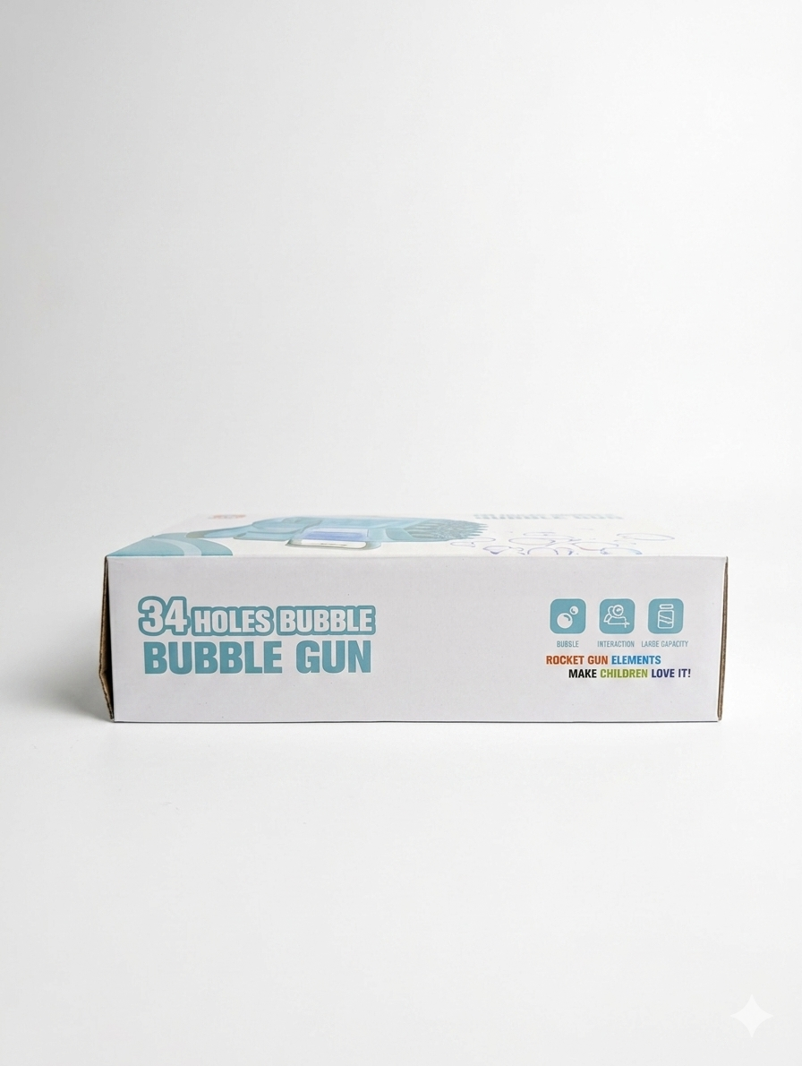 34 Holes Bubble Gun – Automatic Bubble Blaster for Kids