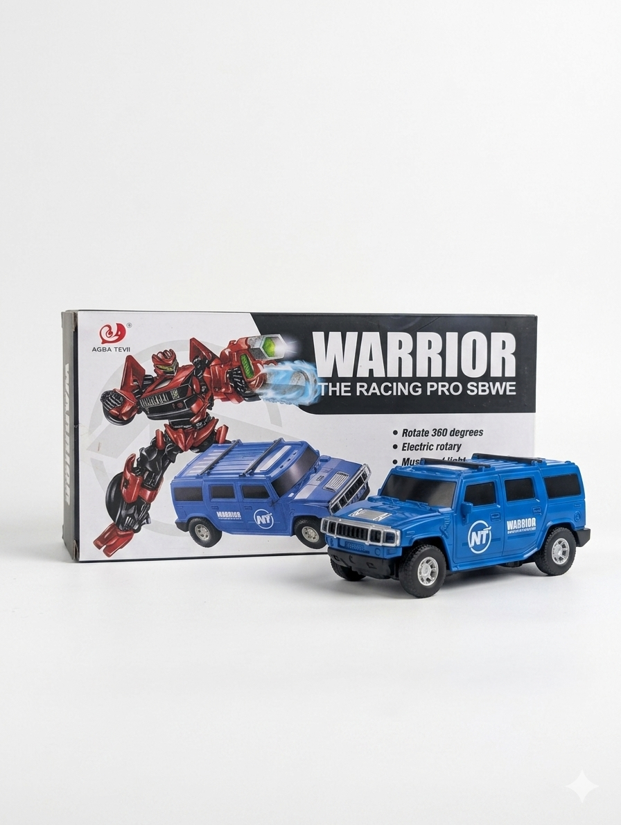 Warrior Auto Transformer Car – 360° Transforming Robot with Lights &amp; Music