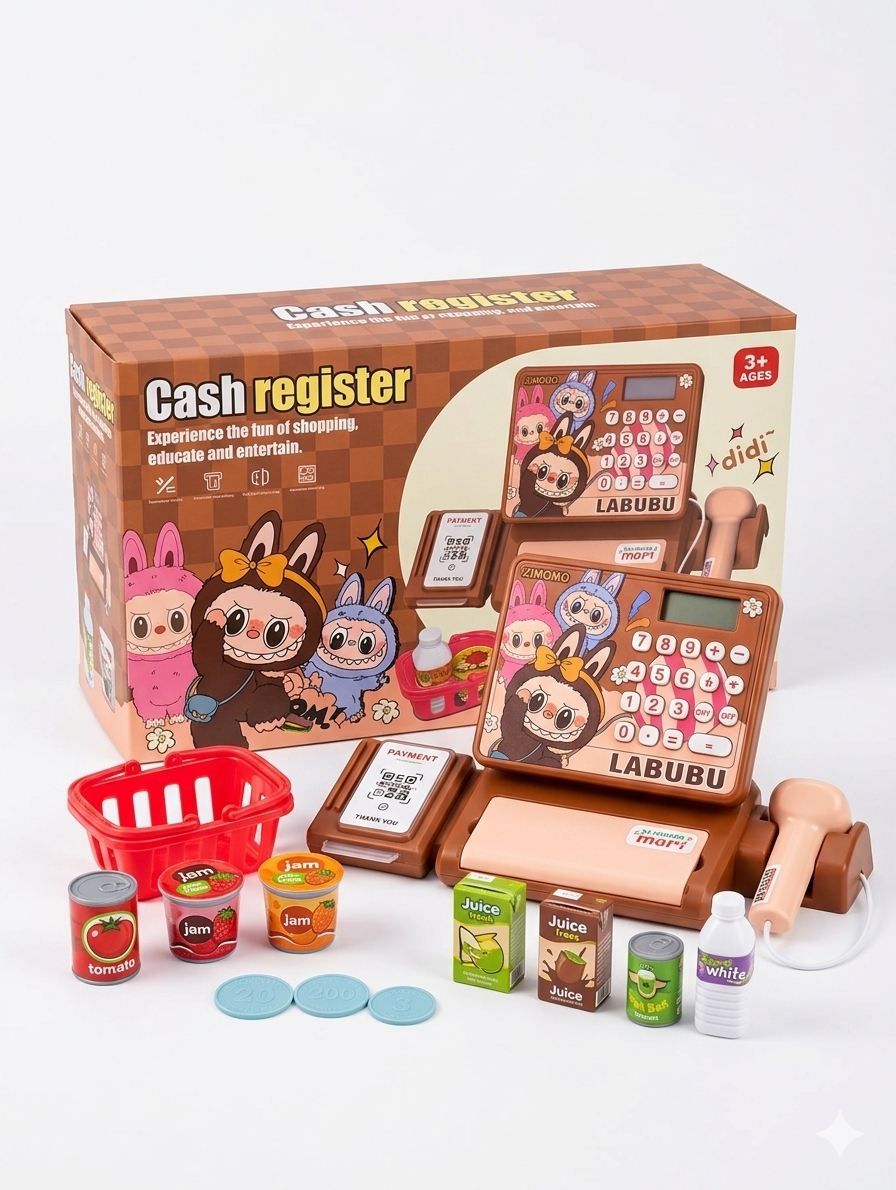 Kids Cash Register Toy Set – Scanner, Microphone &amp