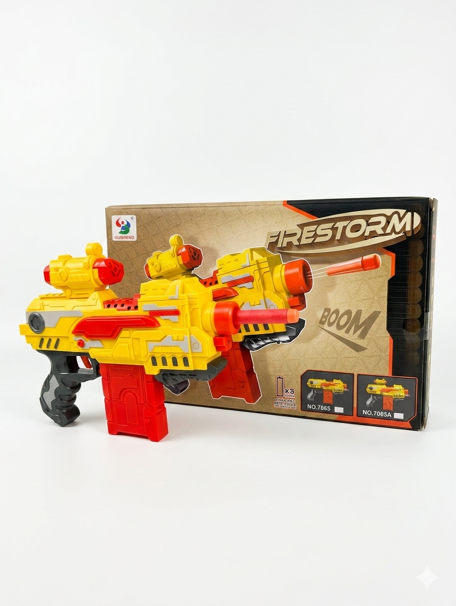 Firestorm 2-in-1 Blaster – Foam Dart Gun &amp; Water Shooter for Kids (16 Darts)