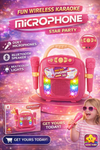Fun Wireless Karaoke Microphone Star Party – Duet Mics, Bluetooth Speaker & Multicolor Lights for Kids